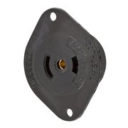 Hubbell Wiring Device-Kellems Locking Devices, Midget Twist-Lock®, Industrial, Flanged Receptacle, 15A 125/250V AC, 3-Pole 3-Wire Non Grounding, NEMA ML-3R Nylon Flange. HBL7487N